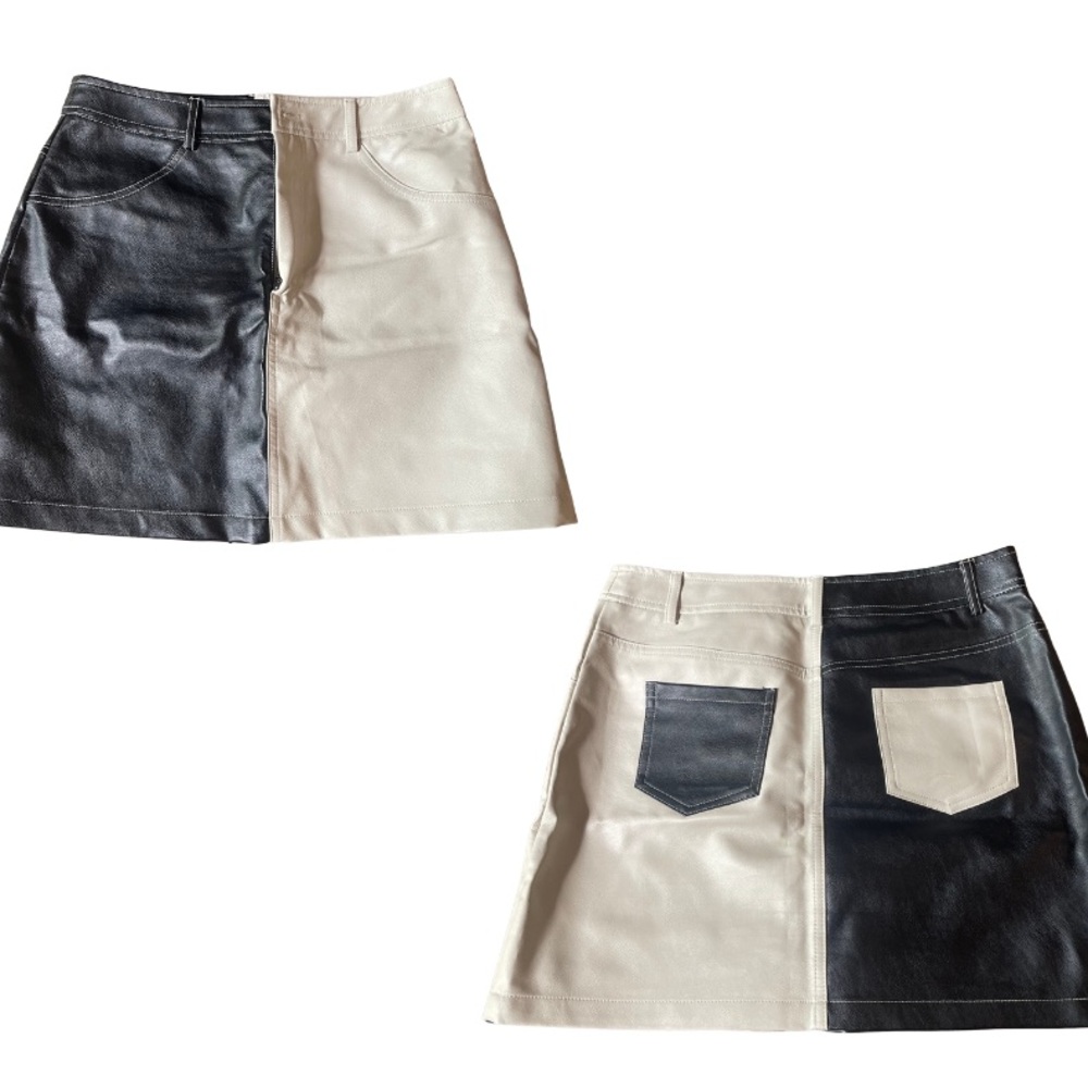Black and Cream Mini Skirt